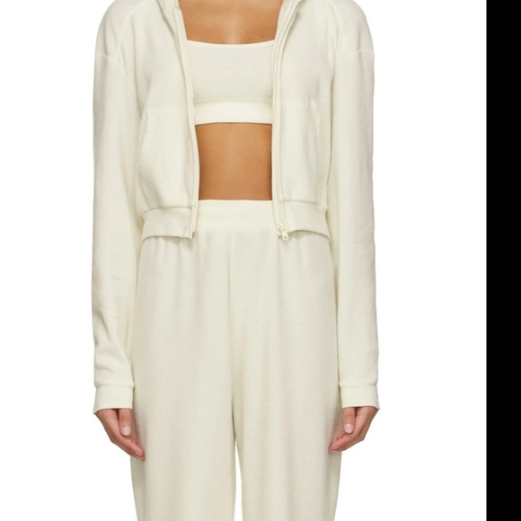 NWT! SKIMS Size 3X bone waffle crop sweatshirt and joggers set - Picture 2 of 13